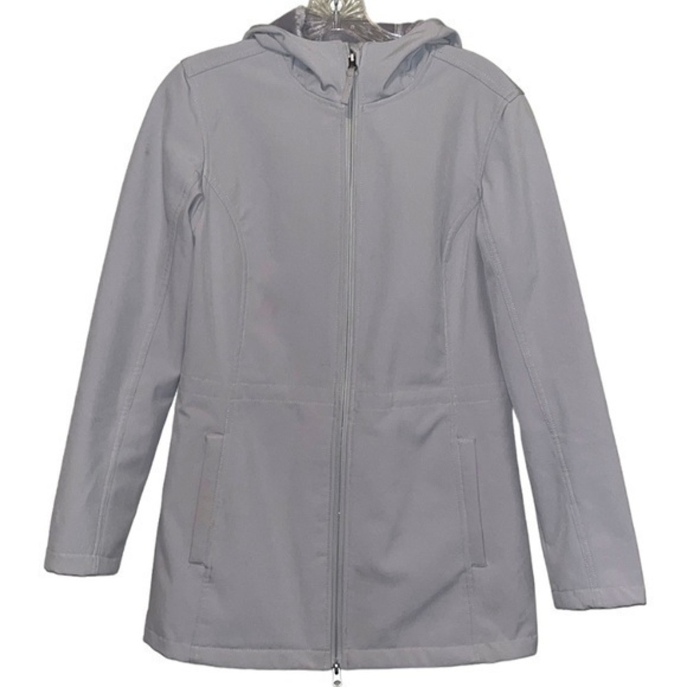 IZOD Full Zip Jacket with hood fleece interior color is gray size small
